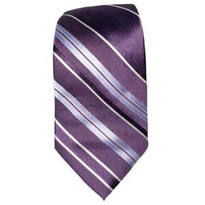 Valentino Purple Silk Stripe Tie 3.25” Wide